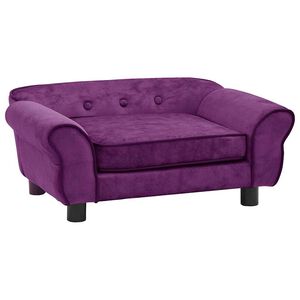 vidaXL burgundi v&ouml;r&ouml;s pl&uuml;ss kutyakanap&eacute; 72 x 45 x 30 cm