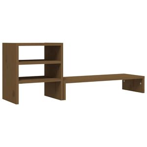 vidaXL m&eacute;zbarna t&ouml;m&ouml;r fenyőfa monitor&aacute;llv&aacute;ny 81 x 20 x 30 cm