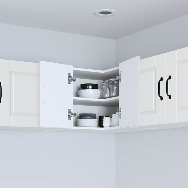 vidaXL Konyhaszekr&eacute;ny polcokkal ajt&oacute;val Feh&eacute;r 57 x 57 x 40 cm Faanyag