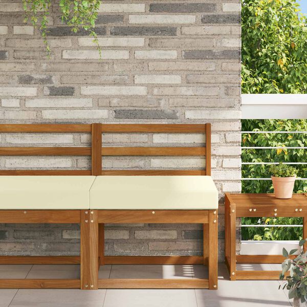 vidaXL K&uuml;lt&eacute;ri kanap&eacute; p&aacute;rna Kr&eacute;m 60 x 60 x 8 cm Poli&eacute;szter