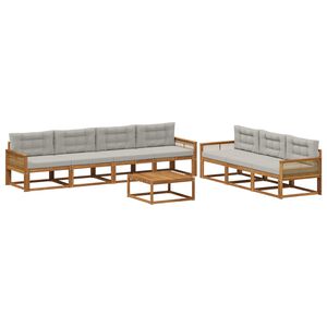 vidaXL K&uuml;lt&eacute;ri kanap&eacute; szett 8 pcs Term&eacute;szetes &eacute;s Vil&aacute;gossz&uuml;rke