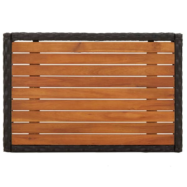 vidaXL 3 részes fekete polyrattan kerti ülőgarnitúra párnákkal