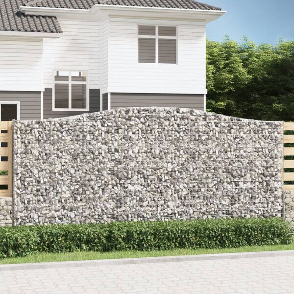 vidaXL 10 db &iacute;ves horganyzott vas gabion kos&aacute;r 400x30x180/200 cm