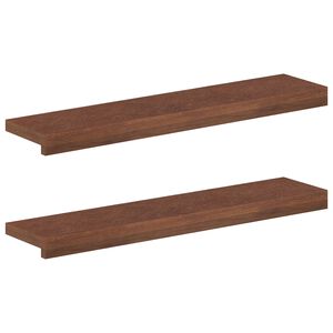 vidaXL Ablakp&aacute;rk&aacute;nyok 2 db S&ouml;t&eacute;t Barna 70 x 15 x 2 cm T&ouml;m&ouml;r T&ouml;lgyfa