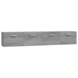 vidaXL 2 db sz&uuml;rke sonoma sz&iacute;nű szerelt fa faliszekr&eacute;ny 100x36,5x35 cm