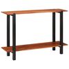 vidaXL Konzolasztal polcokkal Barna &eacute;s fekete 110 x 30 x 75 cm