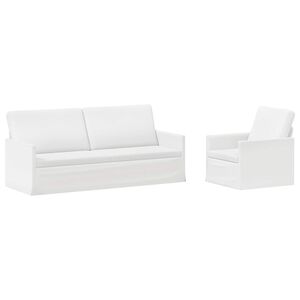 vidaXL Kanap&eacute; Szett 2 pcs Feh&eacute;r Sz&ouml;vet