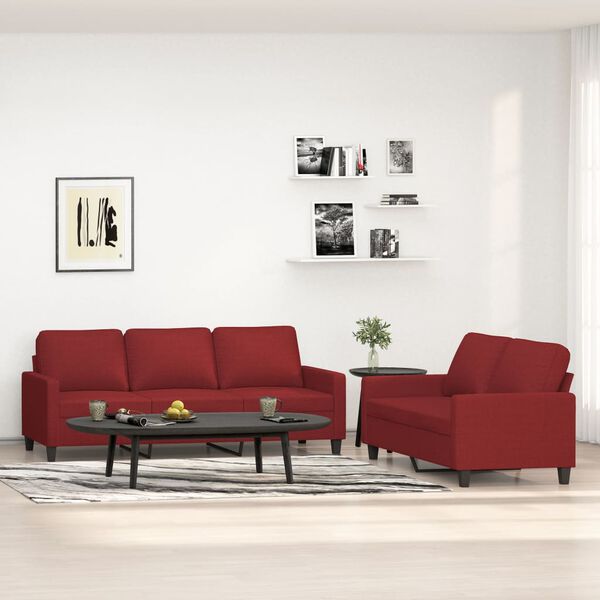 vidaXL 2 r&eacute;szes bord&oacute; sz&ouml;vet &uuml;lőgarnit&uacute;ra p&aacute;rn&aacute;kkal