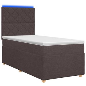 vidaXL Boxspring &aacute;gy matraccal S&ouml;t&eacute;t Barna 100 x 200 cm Sz&ouml;vet