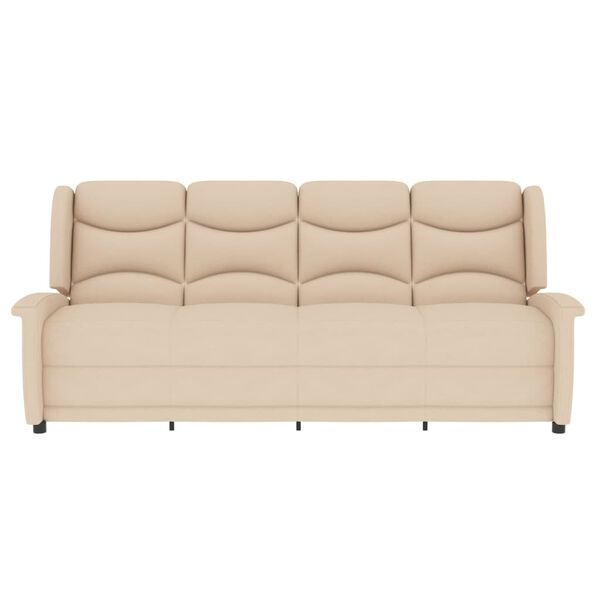 vidaXL 4 személyes krém szövet dönthető masszázsfotel