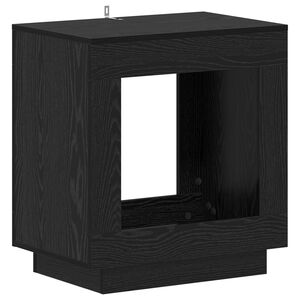 vidaXL Oldal asztal Fekete T&ouml;lgy 60 x 40 x 65 cm Szerelt Fa