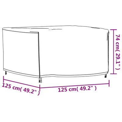 vidaXL 2 db 420D oxford-szövet kerti bútorhuzat 125x125x74 cm