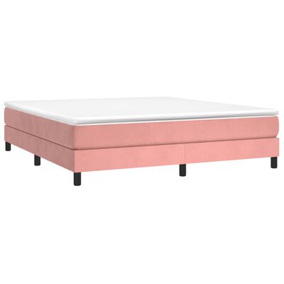 vidaXL rózsaszín bársony rugós ágykeret 180x200 cm