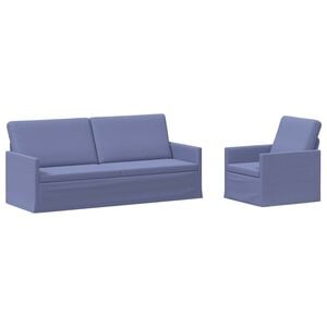 vidaXL Kanap&eacute; Szett 2 pcs Farmerk&eacute;k Sz&ouml;vet