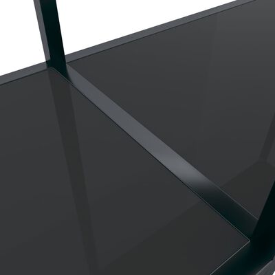 vidaXL fekete edzett üveg tálalóasztal 220 x 35 x 75,5 cm
