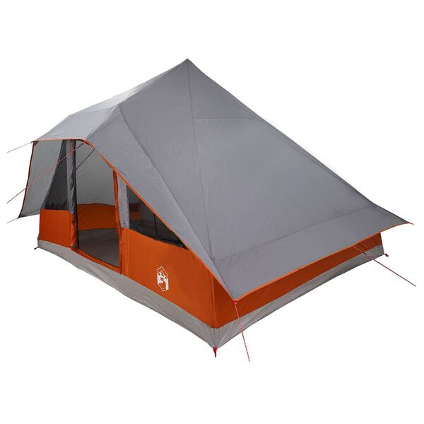 vidaXL Tipi sátor tetővel Szürke és narancs 364 x 281 x 257 cm taft