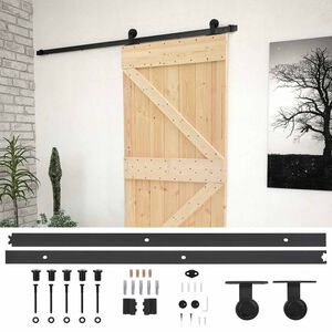vidaXL Cs&uacute;sz&oacute; ajt&oacute; 80 x 210 cm T&ouml;m&ouml;r Fenyőfa Term&eacute;szetes &eacute;s Fekete