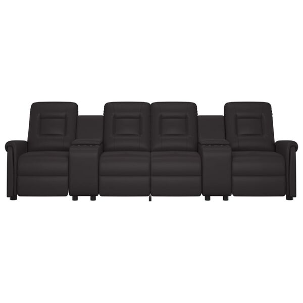 vidaXL 4 személyes fekete dönthető masszázsfotel pohártartóval