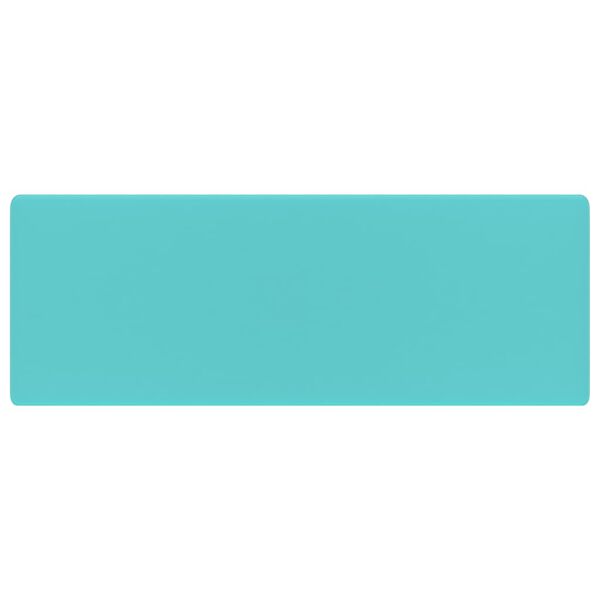 vidaXL négyszög alakú matt világoszöld kerámia mosdókagyló túlfolyóval 41 x 41 cm