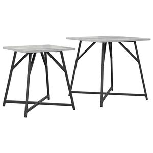 vidaXL Kisasztal k&eacute;szlet 2 db Sz&uuml;rke Sonoma &eacute;s Fekete 50 x 50 x 50 cm
