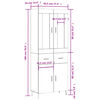 vidaXL betonsz&uuml;rke szerelt fa magasszekr&eacute;ny 69,5 x 34 x 180 cm