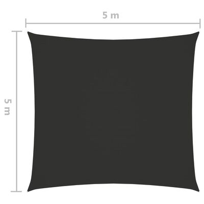 vidaXL antracitszürke négyzet alakú oxford-szövet napvitorla 5 x 5 m