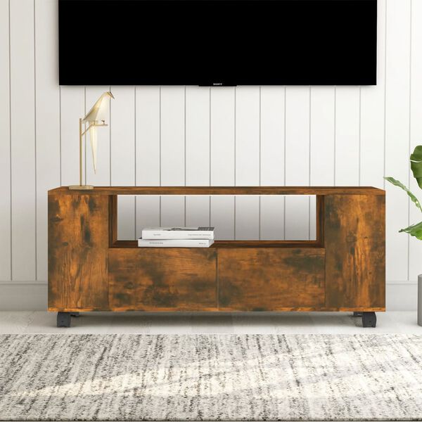 vidaXL f&uuml;st&ouml;s t&ouml;lgy sz&iacute;nű szerelt fa TV-szekr&eacute;ny 120x35x48 cm
