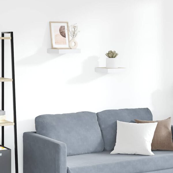 vidaXL 2 db t&ouml;lgysz&iacute;nű &eacute;s feh&eacute;r MDF lebegő fali polc 23x23,5x3,8 cm