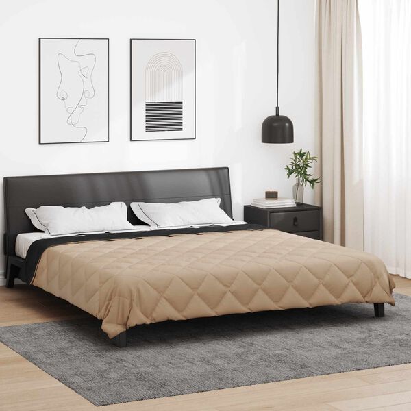 vidaXL Teljes &eacute;ves takar&oacute; Fekete &eacute;s Taupe 240 x 260 cm Mikrosz&aacute;l
