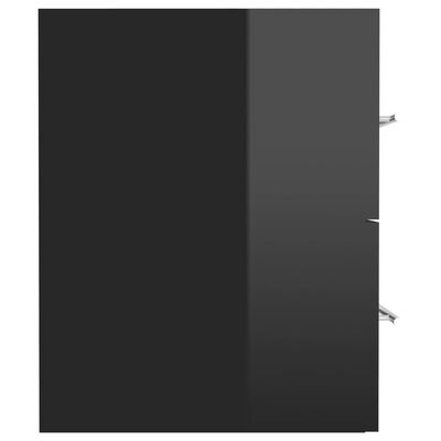 vidaXL magasfényű fekete forgácslap mosdószekrény 41 x 38,5 x 48 cm