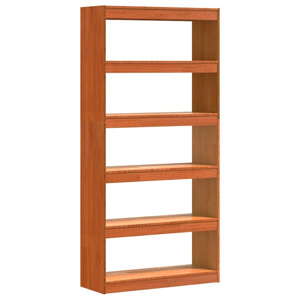 vidaXL K&ouml;nyvespolc Faggy&uacute; barna 80 x 30 x 167,5 cm T&ouml;m&ouml;r fenyőfa