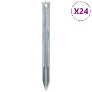 vidaXL 24 db horganyzott ac&eacute;l s&aacute;torszeg 22 cm &Oslash;20 mm