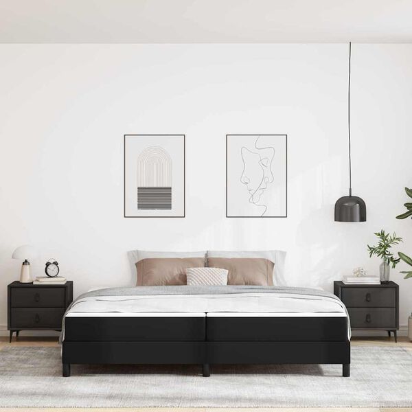 vidaXL &Aacute;gykeret matracmal Fekete 200 x 200 cm sz&ouml;vet