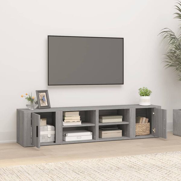 vidaXL 2 db szürke sonoma színű szerelt fa TV-szekrény 80x31,5x36 cm