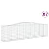 vidaXL 7 db &iacute;ves horganyzott vas gabion kos&aacute;r 400x50x100/120 cm