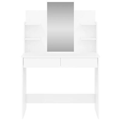 vidaXL magasfényű fehér fésülködőasztal tükörrel 96x39x142 cm