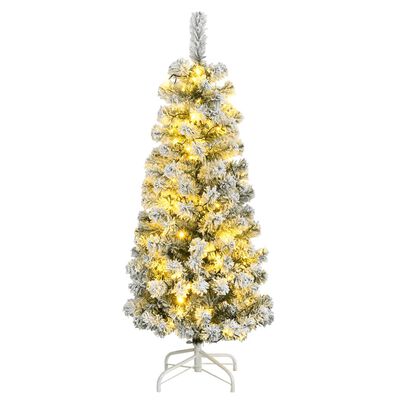 vidaXL csuklópántos műkarácsonyfa 150 LED-del és hóval 150 cm