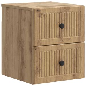 vidaXL Fali &eacute;jjeli szekr&eacute;ny fi&oacute;kkal K&eacute;zműves T&ouml;lgy 33 x 34,5 x 40 cm
