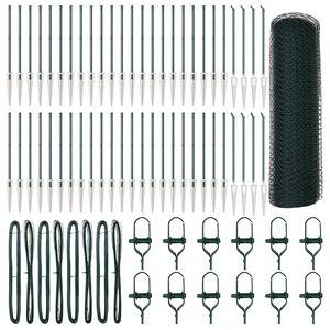 vidaXL Hatsz&ouml;gletű ker&iacute;t&eacute;s oszlopokkal 100 x 0,4 m PVC-bevonatos ac&eacute;l