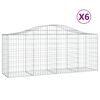 vidaXL 6 db íves horganyzott vas gabion kosár 200x50x80/100 cm