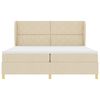 vidaXL Boxspring &aacute;gy matraccal S&ouml;t&eacute;tsz&uuml;rke 90x190 cm Sz&ouml;vet Kr&eacute;m