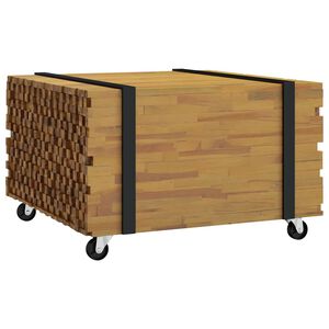 vidaXL Doh&aacute;nyz&oacute;asztal Barna 60 x 60 x 38 cm T&ouml;m&ouml;r Teakfa