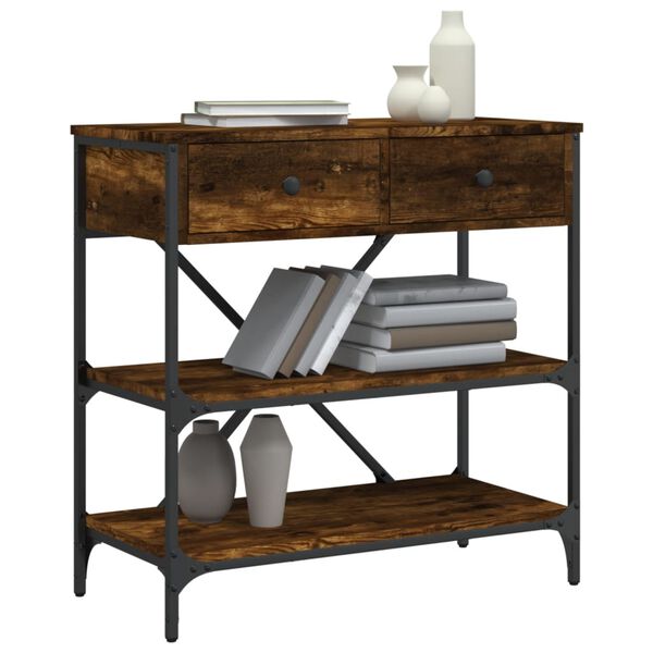 vidaXL füstös tölgy színű szerelt fa tálalóasztal 75 x 34,5 x 75 cm