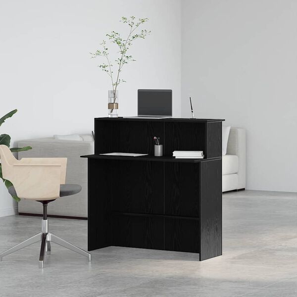 vidaXL recepci&oacute;s pult fekete 100x50x103,5 cm szerelt fa