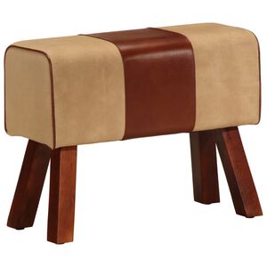 vidaXL barna val&oacute;di bőr &eacute;s t&ouml;m&ouml;r mang&oacute;fa tornapad 58 cm