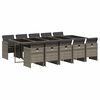 vidaXL 11 r&eacute;szes sz&uuml;rke polyrattan kerti &uuml;lőgarnit&uacute;ra p&aacute;rn&aacute;kkal
