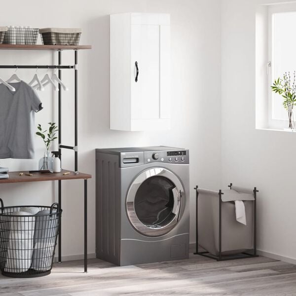 vidaXL magasf&eacute;nyű feh&eacute;r szerelt fa fali szekr&eacute;ny 34,5x34x90 cm