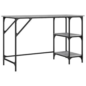 vidaXL sz&uuml;rke sonoma sz&iacute;nű f&eacute;m &eacute;s szerelt fa &iacute;r&oacute;asztal 120x50x75 cm