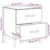 vidaXL Éjjeliszekrény fiókkal Fekete tölgy 40 x 35 x 47,5 cm Faanyag