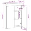 vidaXL F&uuml;rdőszobai t&uuml;k&ouml;rszekr&eacute;ny TULUM Magas F&eacute;nyű Feh&eacute;r Faanyag